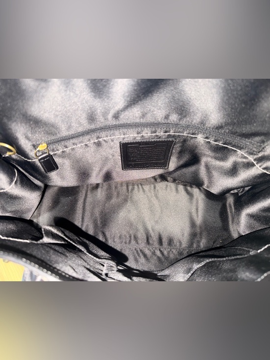 Coach Hamptons Black Embossed Python Print Patent Leather Satchel Bag - Picture 4 of 7